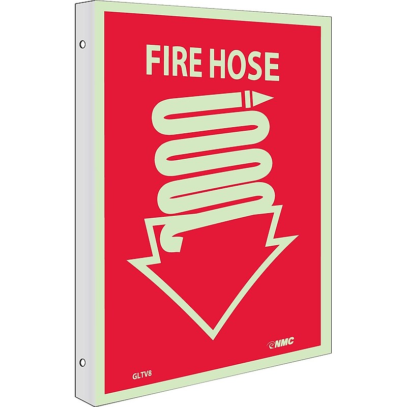 Notice Signs; Fire, Fire Hose, 10X8, Plastic Flangedglow image 1