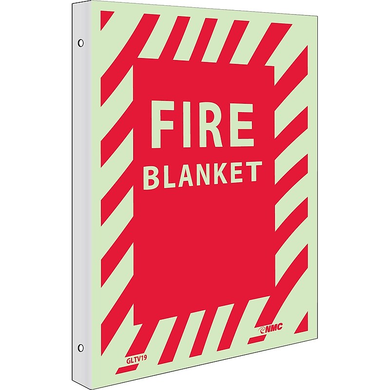 Notice Signs; Fire, Fire Blanket, 12X9, Plastic Flangedglow image 1