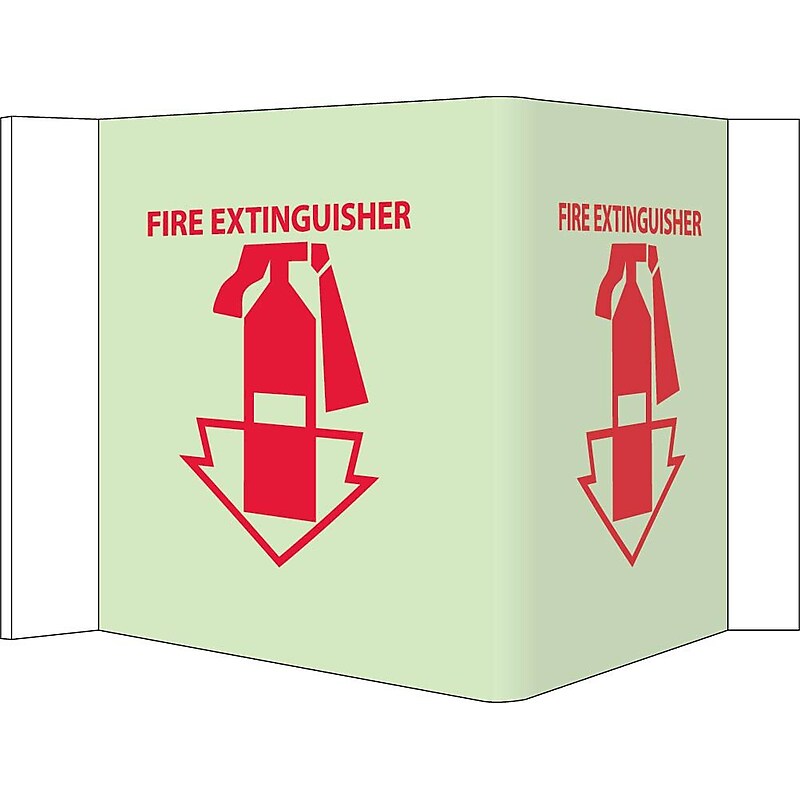Notice Sign;  Fire, Visi, Fire Extinguisher,  5.75X 8.75, Acrylicglow image 1