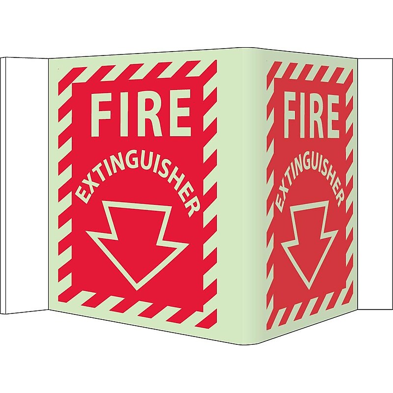 Notice Sign;  Fire, Visi, Fire Extinguisher, 5.75" x 8.75", Acrylicglow image 1