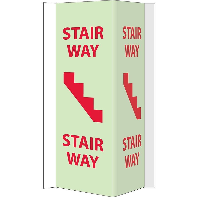 Notice Sign;  Fire, Visi, Stairway, 16X8.75, Acrylicglow image 1
