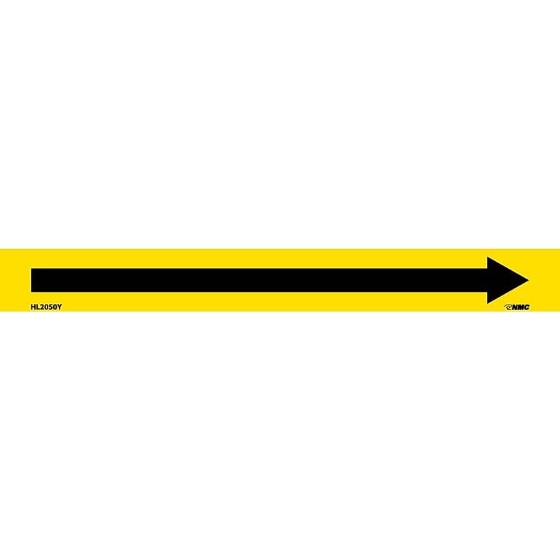 Pipemarker; Adhesive Vinyl, Directional Arrows, Yellow, 1X9  3/4" Cap Height image 1