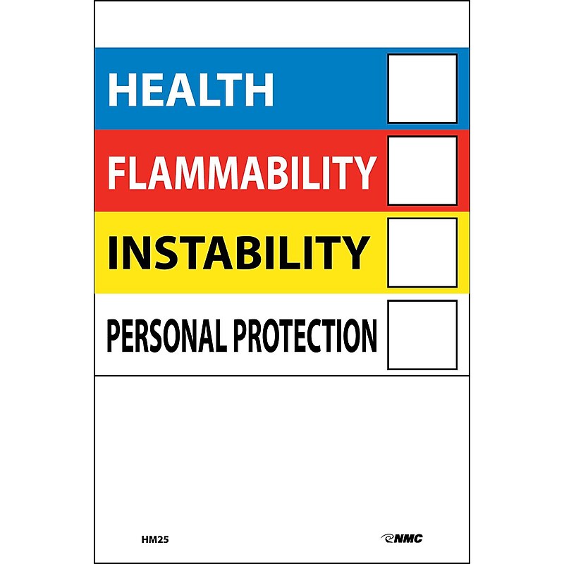 Right To Know  Information Labels; Write On Color Bar 6X4 Adhesive Vinyl 10/Pk image 1