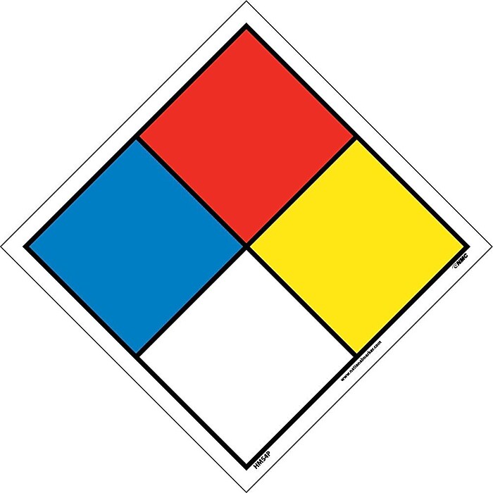 Hazardous Materials System Labels; 4 1/2X4 1/2, Adhesive