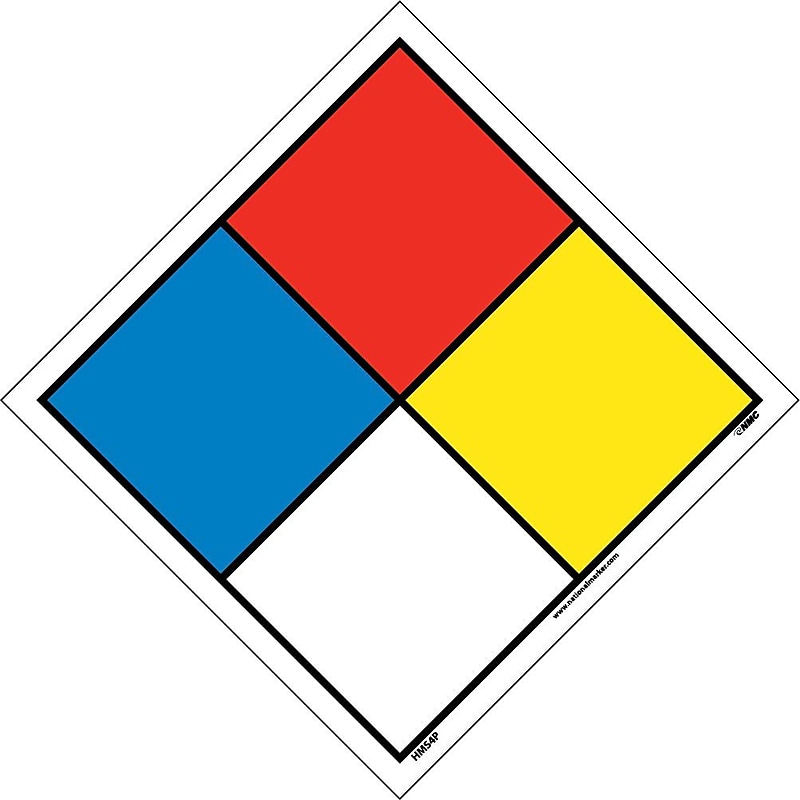 Hazardous Materials System Labels; 4 1/2X4 1/2, Adhesive Vinyl, 5/Pack image 1