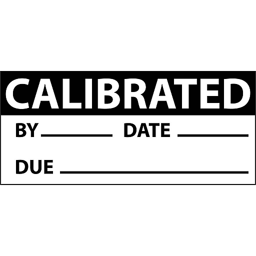Inspection Labels; Calibrated, Blk/Wht, 1X2 1/4, Adhesive Vinyl (27