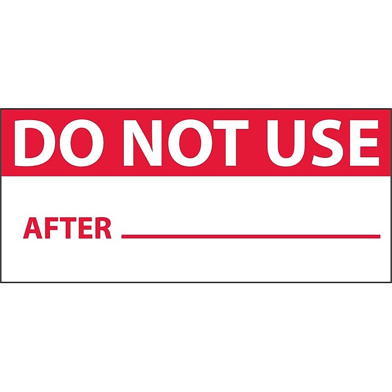 Inspection Labels; Do Not Use, Red/Wht, 1" x 2 1/4", Adhesive Vinyl (27 Labels) image 1