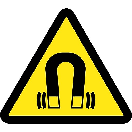 Label, Graphic For Strong Field Hazard, 2In Dia, Adhesive