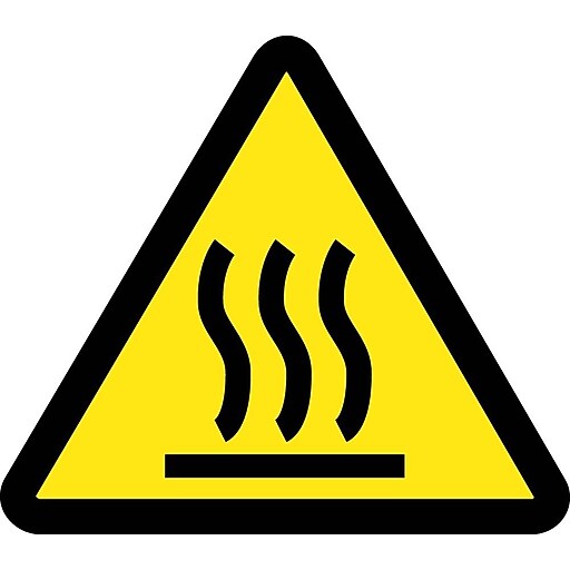 Label Graphic For Heated Hot Surface Hazard 2In Dia Adhesive Vinyl 