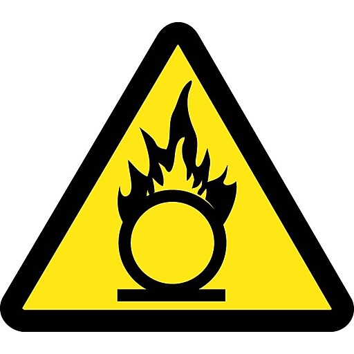 Label Graphic For Oxidizing Materials Hazard 2In Dia Adhesive Vinyl 