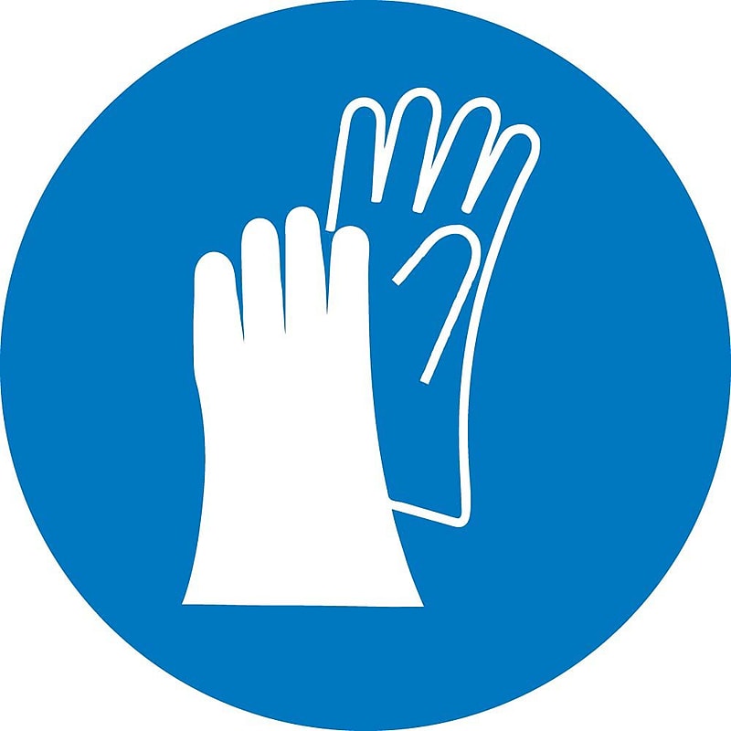Information Labels; Graphic For Wear Hand Protection, 4In Dia, Adhesive Vinyl image 1