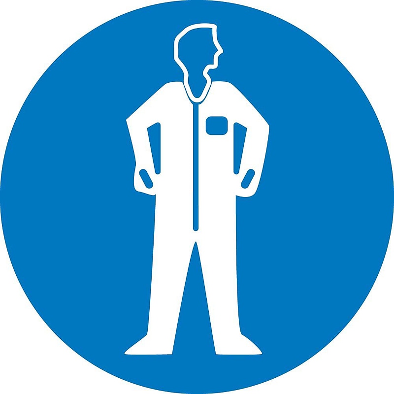 Information Labels; Graphic For Wear Protective Clothing, 4In Dia, Adhesive Vinyl image 1