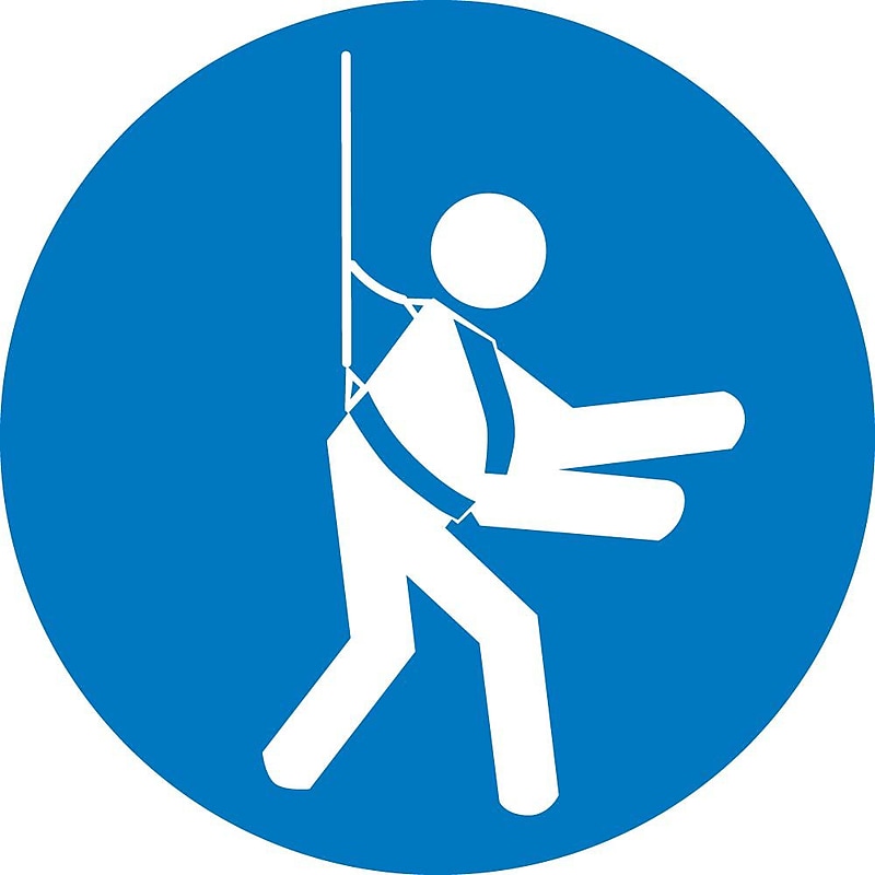 Information Labels; Graphic For Wear Safety Harness, 4In Dia, Adhesive Vinyl image 1