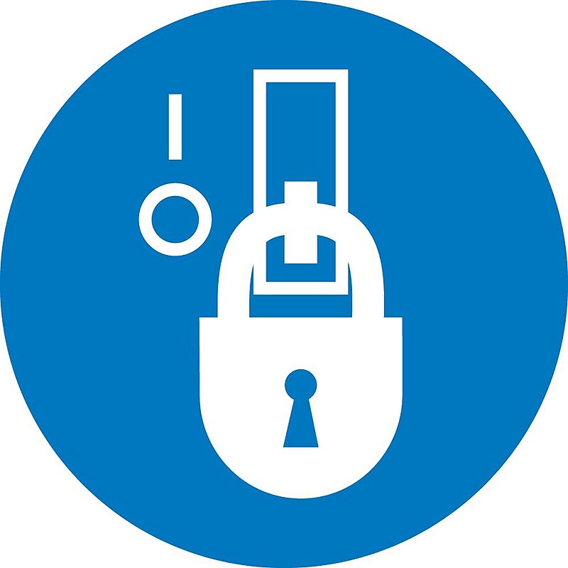 Information Labels; Graphic For Lockout In De-Energized State, 4In Dia, Adhesive Vinyl image 1