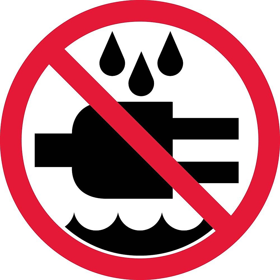 Label, Graphic For Do Not Expose To Water, 4In Dia, Adhesive Vinyl