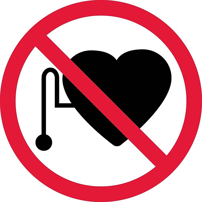 Information Labels; Graphic For No Pacemakers, 4In Dia, Adhesive Vinyl image 1