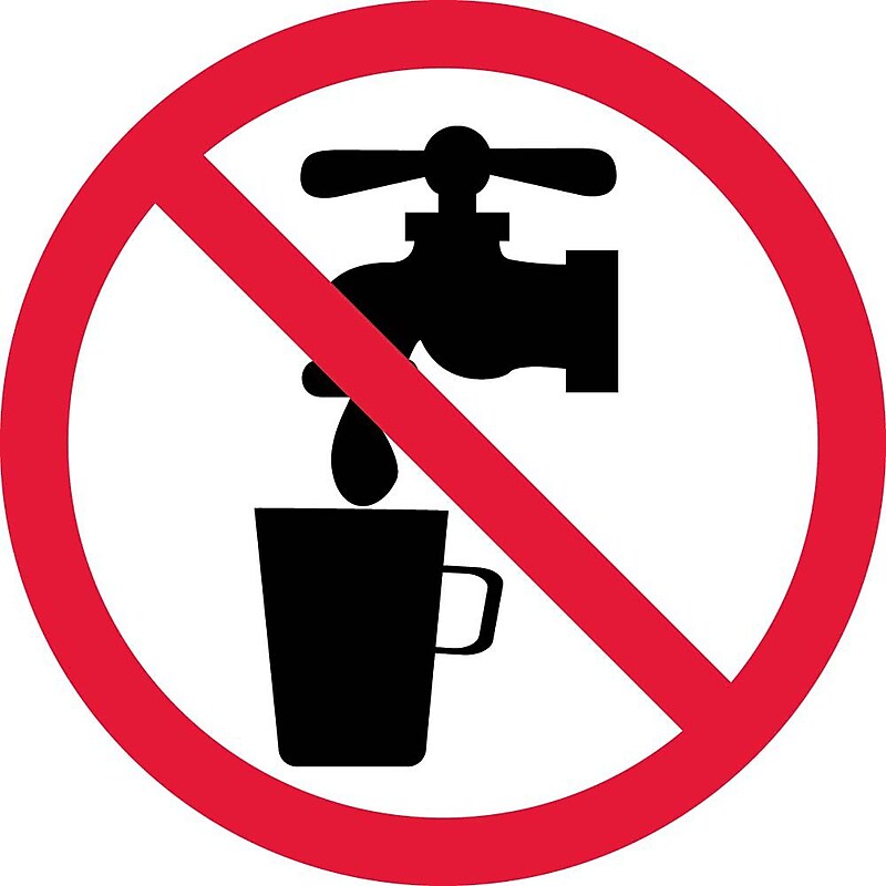 Label, Graphic For No Drinking Water, 4In Dia, Adhesive Vinyl image 1