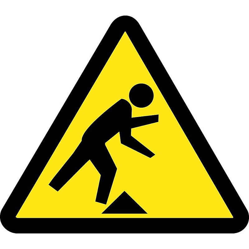 Hazard Labels; Graphic For Tripping Hazard, 4In Dia, Adhesive Vinyl image 1