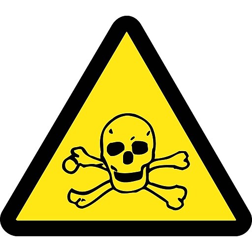 Label, Graphic For Toxic Hazard, 4In Dia, Adhesive Vinyl Staples