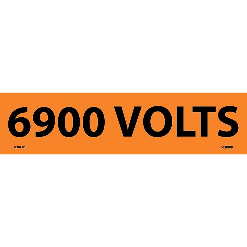 Electrical Markers; 6900 Volts, 2.25X9, Adhesive Vinyl, 25/Pk image 1