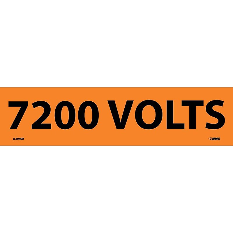 Electrical Markers; 7200 Volts, 2.25X9, Adhesive Vinyl, 25/Pk image 1