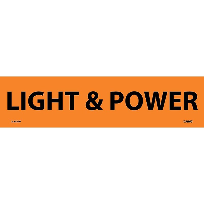 Electrical Markers; Light & Power, 2.25X9, Adhesive Vinyl, 25/Pk image 1