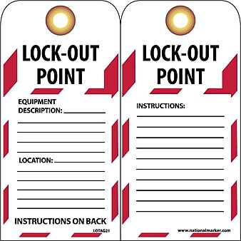 Lockout Tags; Lockout, Lockout Point. . ., 6X3, Unrippable Vinyl