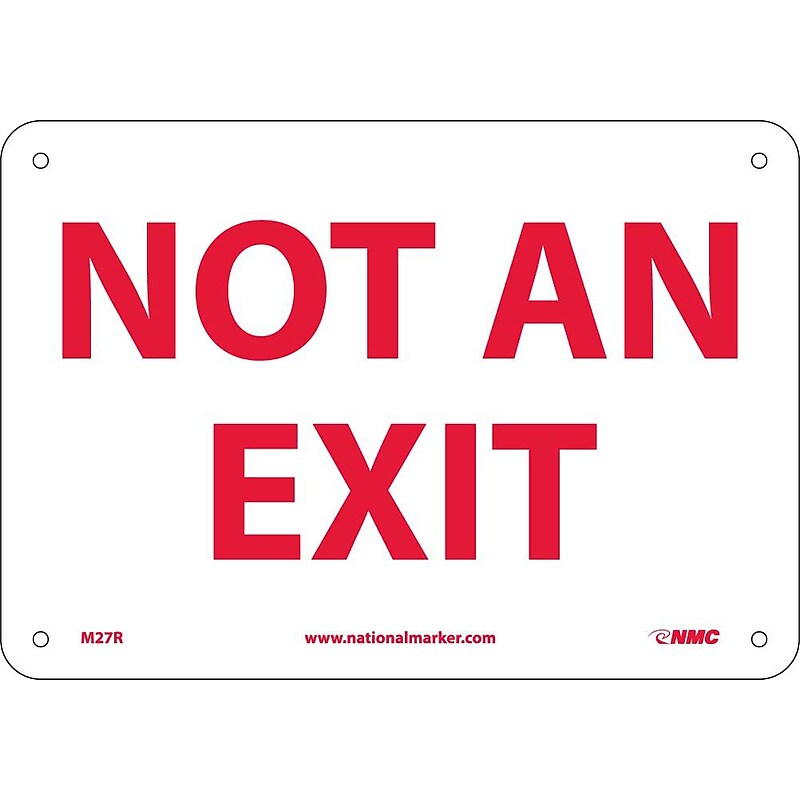 Notice Signs; Not An Exit, 7X10, Rigid Plastic image 1
