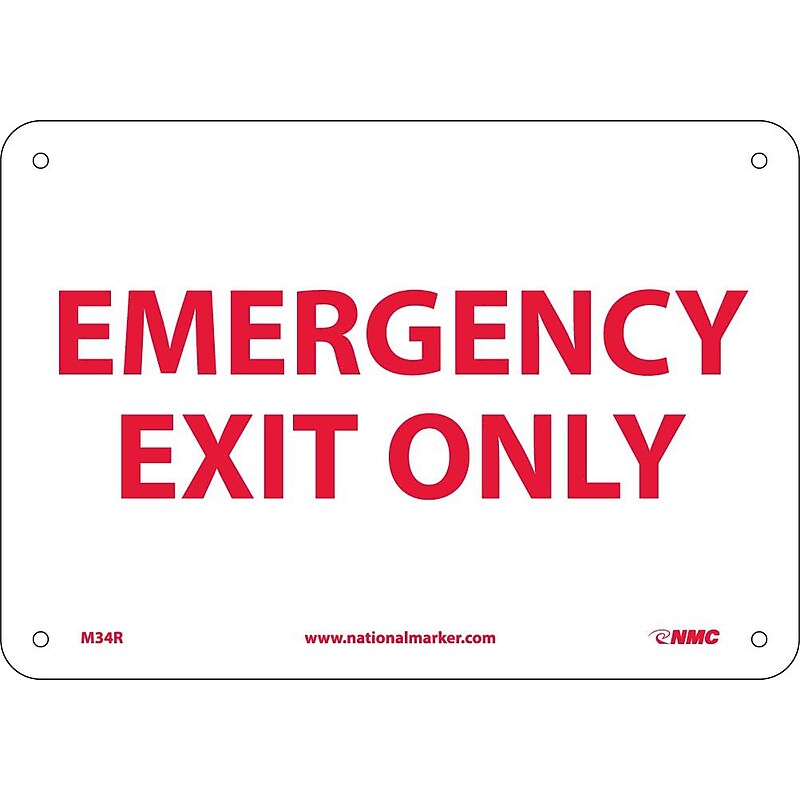 Notice Signs; Emergency Exit Only, 7X10, Rigid Plastic image 1