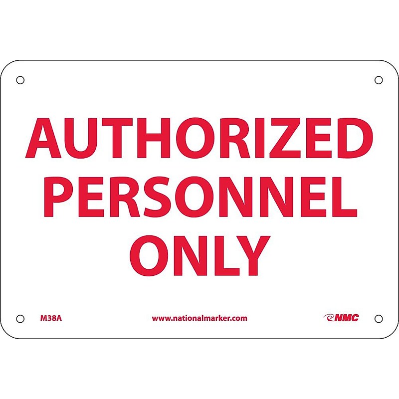Authorized Personnel Only, 7X10, .040 Aluminum, Notice Sign image 1