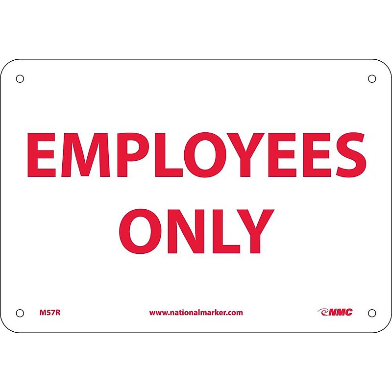 Notice Signs; Employees Only, 7X10, Rigid Plastic image 1