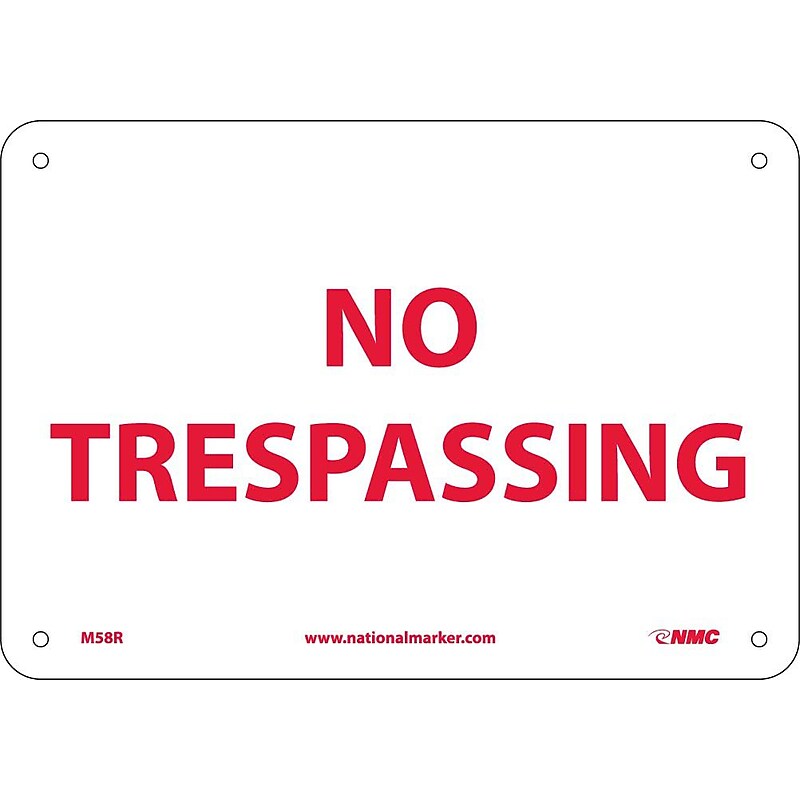 Notice Signs; No Trespassing, 7X10, Rigid Plastic image 1