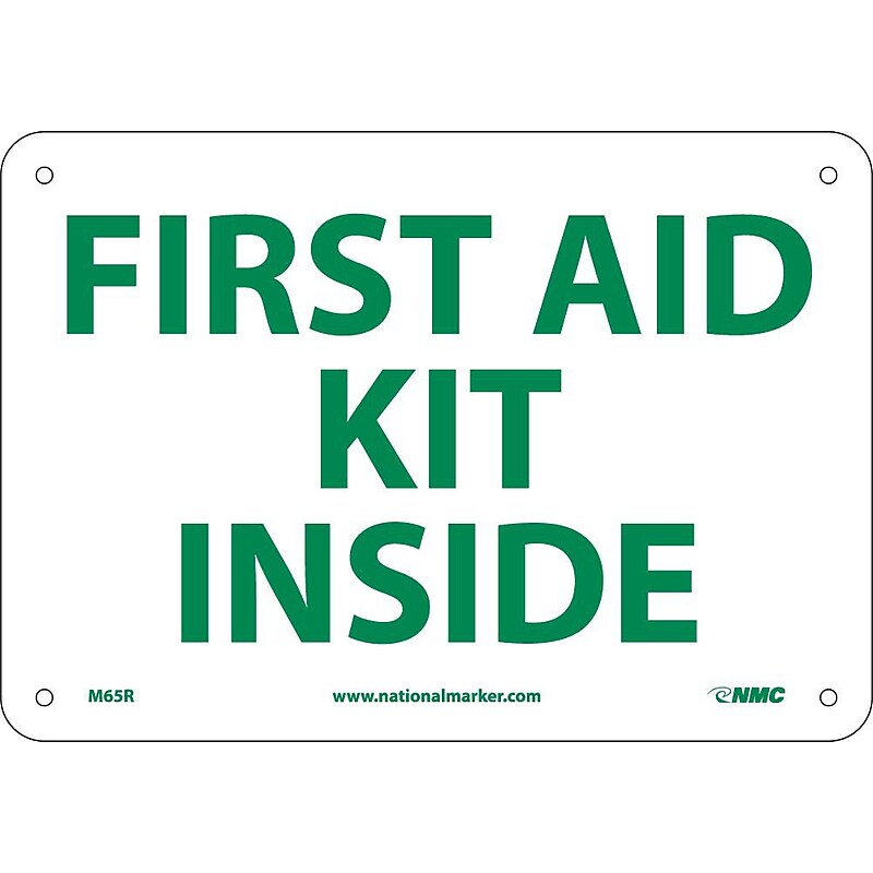 Notice Signs; First Aid Kit Inside, 7" x 10", Rigid Plastic image 1