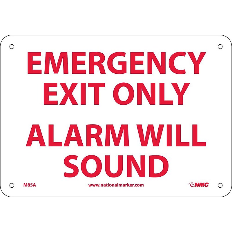 Emergency Exit Only Alarm Will Sound, 7X10, .040 Aluminum image 1
