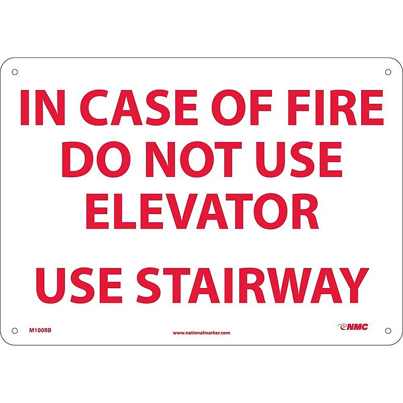 Notice Signs; In Case Of Fire Do Not Use Elevator Use.., 10X14, Rigid Plastic image 1