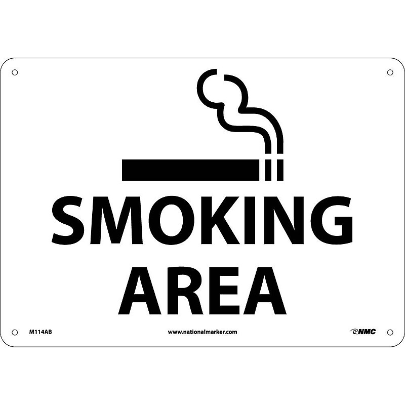 Information Signs; Smoking Area, Graphic, 10" x 14", .040 Aluminum image 1