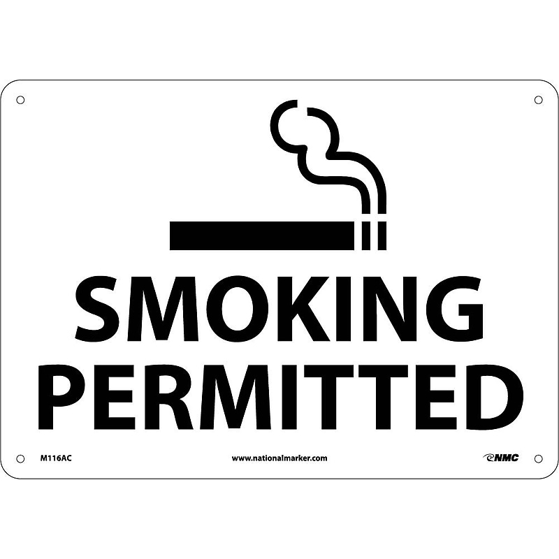 Information Signs; Smoking Permitted, Graphic, 14X20, .040 Aluminum image 1