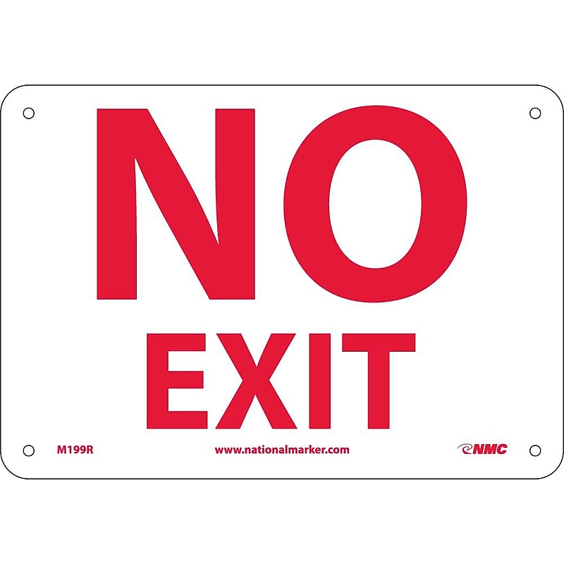 Fire, No Exit, 7" x 10", Rigid Plastic image 1