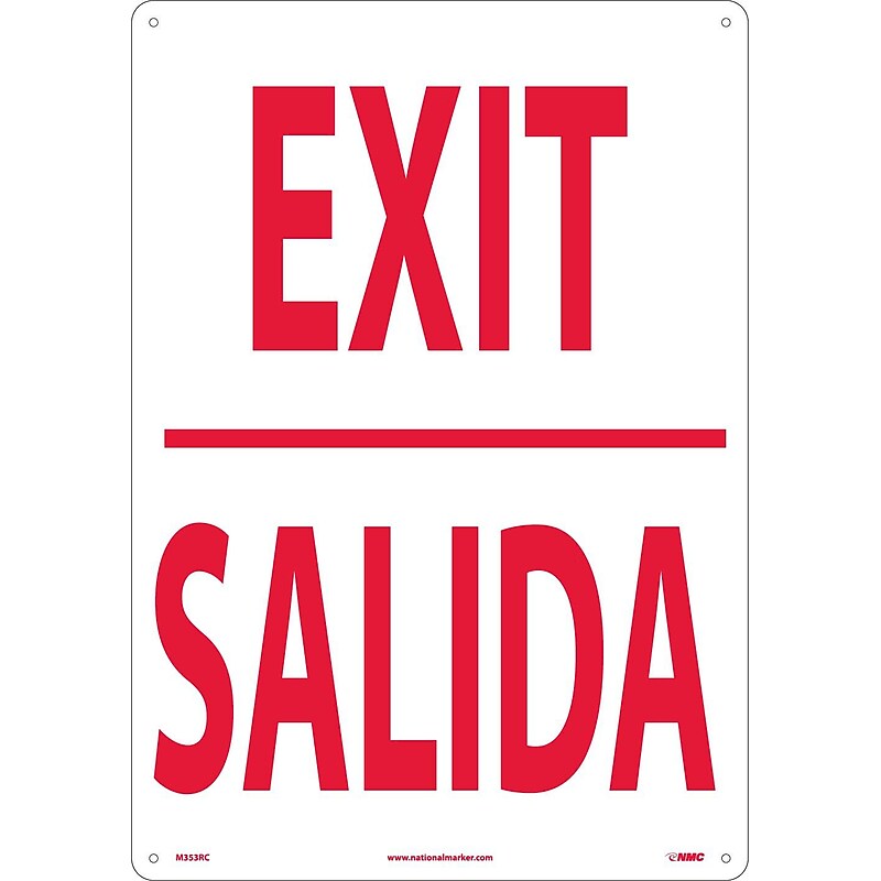 Exit (Bilingual), 20X14, Rigid Plastic, Notice Sign image 1