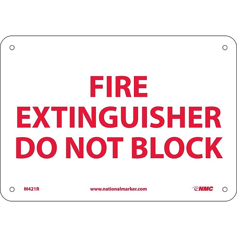 Notice Signs; Fire Extinguisher Do Not Block, 7X10, Rigid Plastic image 1