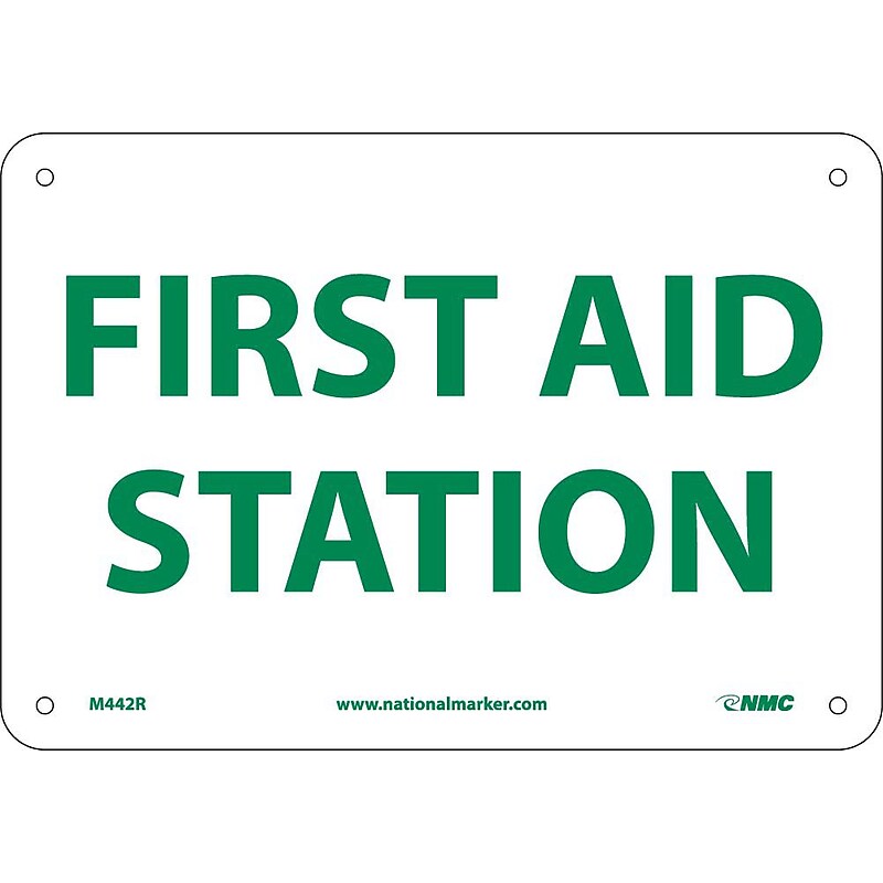 Notice Signs; First Aid Station, 7" x 10", Rigid Plastic image 1
