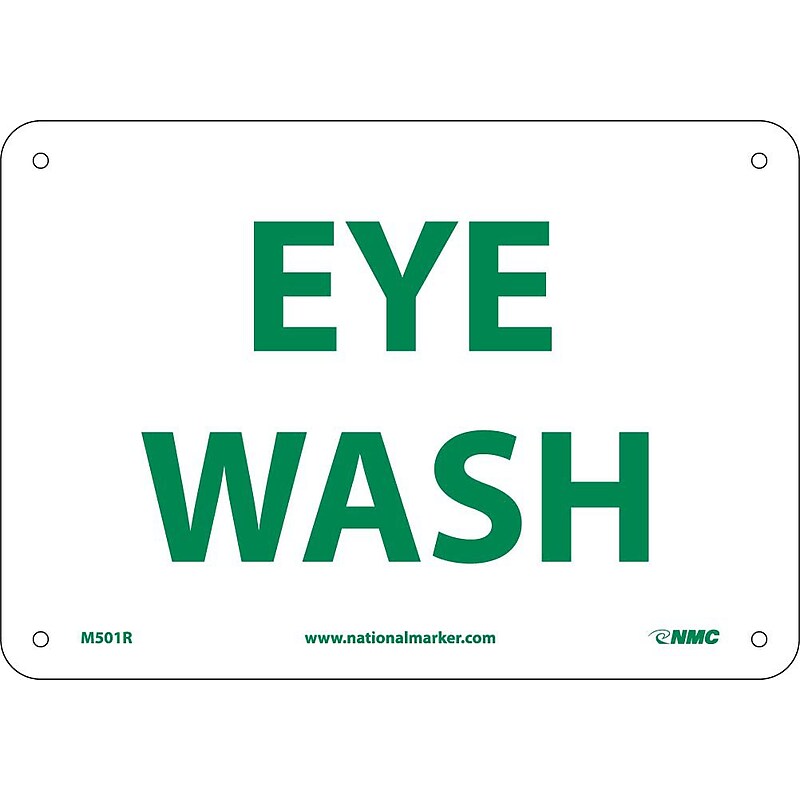 Notice Signs; Eye Wash, 7" x 10", Rigid Plastic image 1