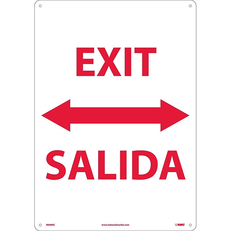 Directional Signs; Exit Double Arrow Bilingual, 20X14, Rigid Plastic image 1