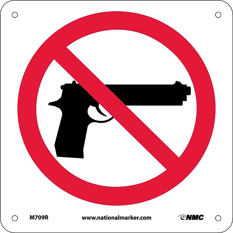 No Firearms (Graphic Only), 8 X 8, Rigid Plastic image 1