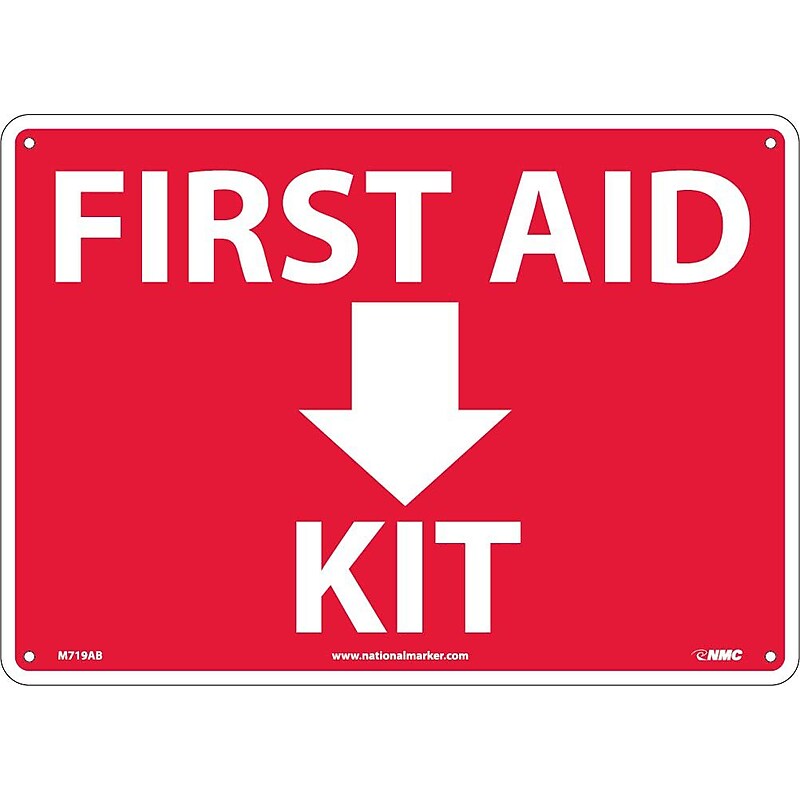 Notice Signs; First Aid (Arrow) Kit, 10X14, .040 Aluminum image 1
