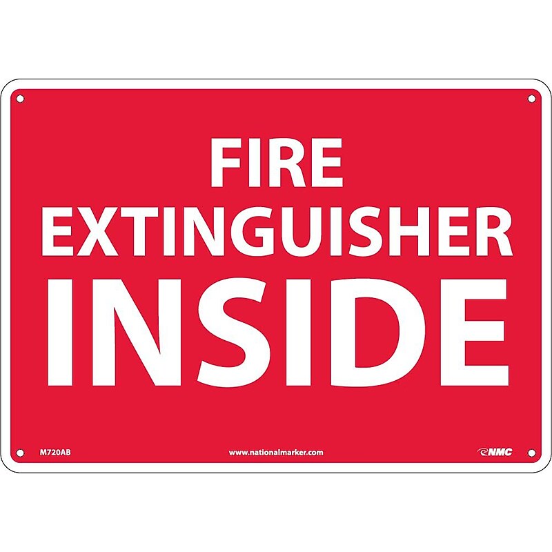 Notice Signs; Fire Extinguisher Inside, 10X14, .040 Aluminum image 1