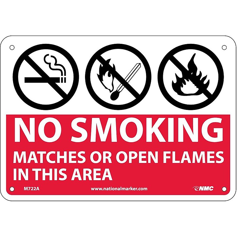 Notice Signs; No Smoking Matches Or Open Flames In This Area, Graphics, 7X10, .040 Aluminum image 1