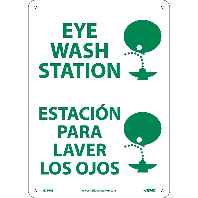 Eye Wash Station (Graphic), Bilingual, 14X10, .040 Aluminum image 1