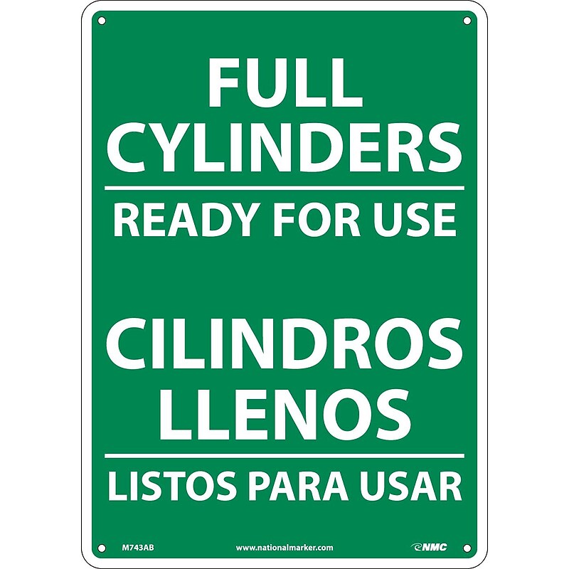 Information Signs; Full Cylinders Ready For Use, Bilingual, 14X10, .040 Aluminum image 1