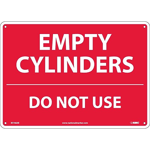 Empty Cylinders Do Not Use, 10X14, .040 Aluminum Staples